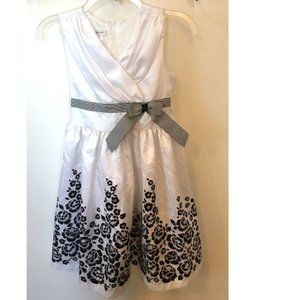 Bonnie Jean Girls Dress Sleeveless Black & White Flowers Spring Summer Easter